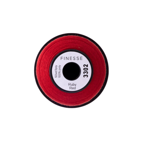 Finesse Thread Solid Colors | 100% Polyester  3ply  50wt | Thread Cones | 100% Polyester Thread for Quilting and Sewing (Ruby Red  1 100 Yards) 2