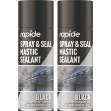 2 x 400ml Seal Black Sealant Spray Guttering Roof Window Pipes Soil
