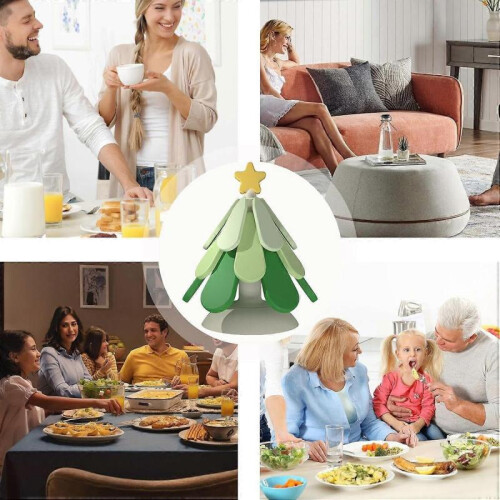 Christmas Tree Silicone Coaster  Foldable Mat with Suction Cups 2
