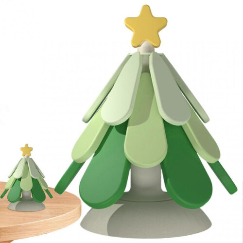 Christmas Tree Silicone Coaster  Foldable Mat with Suction Cups