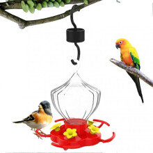 Summ Bird Feeder, Outdoor Hummingbird Feeder  16 ounce with 5 flower ports  easy to clean