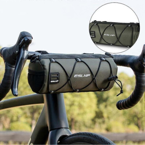 Bicycle handlebar storage bag with large capacity and easy access functions 1