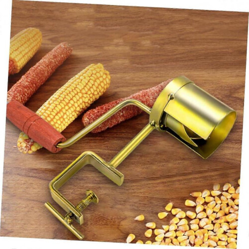 Corn Peeler Easy Plaster Hand Crank Corn Thresher Great Tool for Kitchen HandOperated Corn Stripper Piston Corn Peeler Kitchen Tool Wood 2