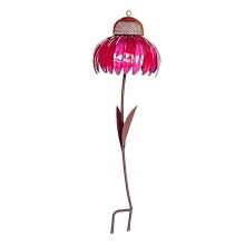 Coneflower Bird Feeder Flower Hummingbird Feeder Outdoor  Standing Bird Feeder Outdoor Metal Art for Garden Yard Decoration red