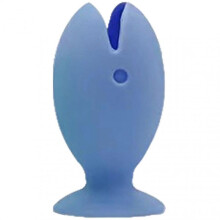Toothbrush holder in fish shape without punching  Soft silicone cover Blue