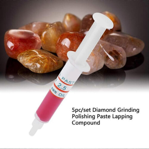 Diamond Grinding Paste, 5 Pieces/Set Diamond Lapping Paste Polishing Paste Diamond Grinding Lapping Compound Compound Syringes (W2.54000) 1