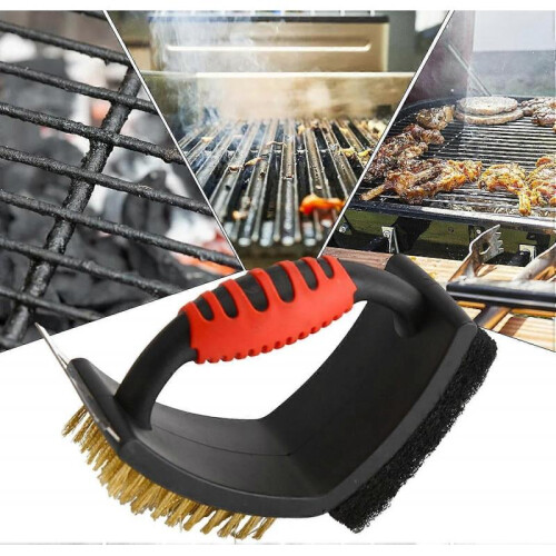 BBQ Grill Brush  Ergonomic Scraper, Cleaning Tools for Outdoor Camping Ref: 6481 2