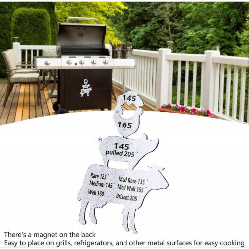 Fleisch  Smoker guide BBQ temperature magnet cooking accessory with internal temperature chart for beef pork poultry fish 1
