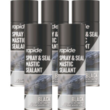 5 x 400ml Seal Black Sealant Spray Guttering Roof Window Pipes Soil