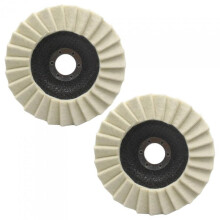 2pcs Puffpads, 5 inch faux wool polishing pads, practical round thickened felt wheel for metal glass ceramic marble stone faux furniture car wax