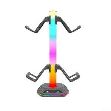 Slim controller mount and headphone holder, spacesaving design for gamers, for use with Xbox or PS5