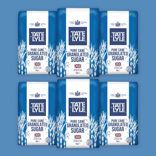 Tate & Lyle White Granulated Sugar – 1kg (Pack of 6)