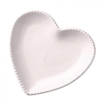 Ceramic Heart Shaped Fruit Plate for Birthday and Wedding White