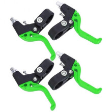 2 Pairs Adjustable Nylon Bicycle Brake Levers for Kids Handlebar Diameter 22.2mm (Green/Black)