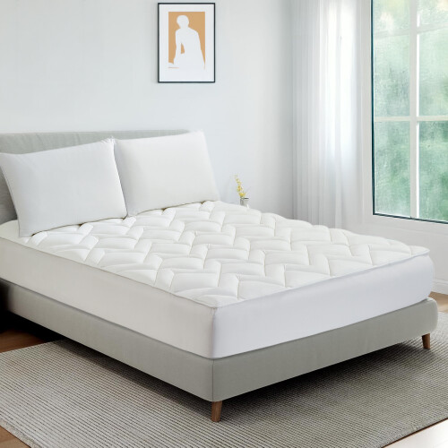 (Double) BELOFAY Fitted Memory Foam Mattress Topper