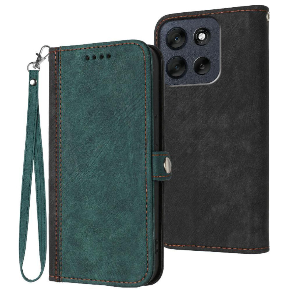 (Green) Case For Motorola Moto G56 Kickstand Protective Wallet Pu Leather Magnetic Closure With Card Slot Stand Flip Folio Book Green 764563695324
