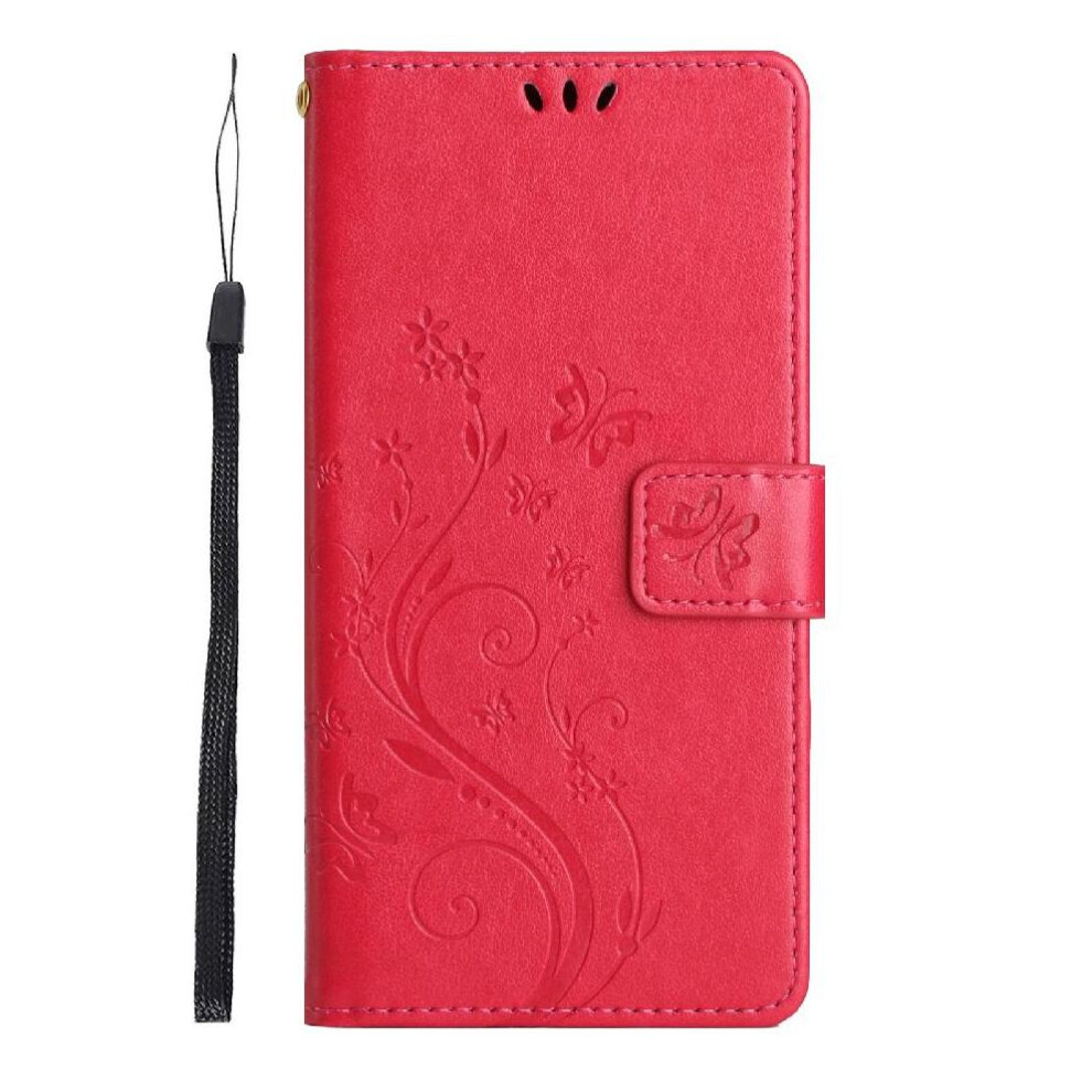 (Red) Filp Case For Motorola Moto G86 Pu Leather Magnetic Closure Wrist Strap Card Holder Kickstand Red 764563695522