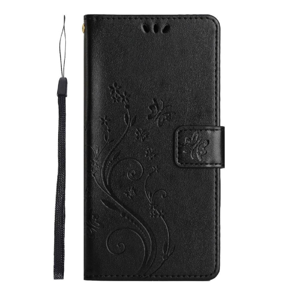 (Black) Filp Case For Motorola Moto G86 Pu Leather Magnetic Closure Wrist Strap Card Holder Kickstand Black 764563695546