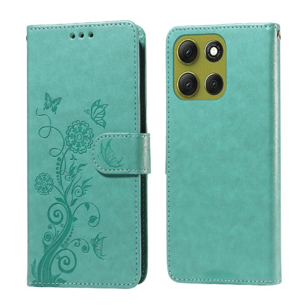 (Green) Flip Case For Motorola Moto G86 Flower Leather Flip Cardslots Green 764563695744
