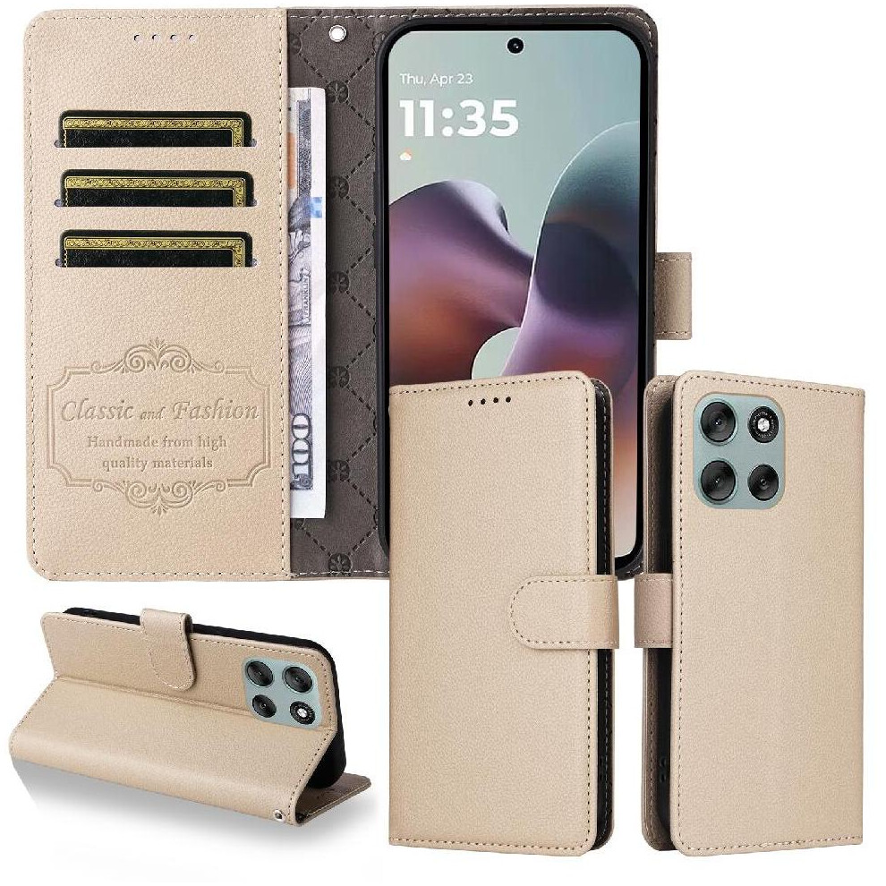 (Yellow) Flip Case For Motorola Moto G56 Wallet Magnetic Car Mount Wireless Charging Crad Slot Yellow 764563695836