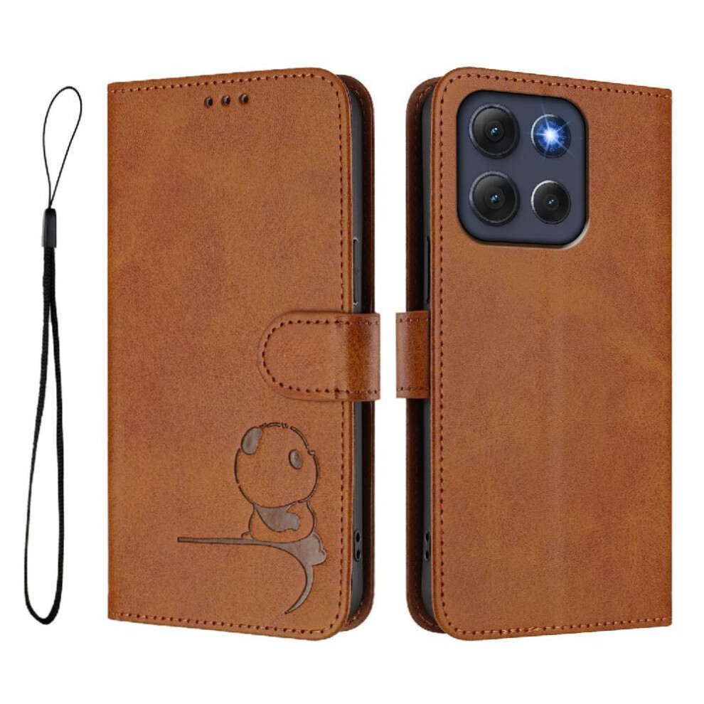 (Brown) Phone Case For Motorola Moto G86 Card Slots Holder Kickstand Flip Folio Pu Leather Rfid Blocking Magnetic Brown 764563696093