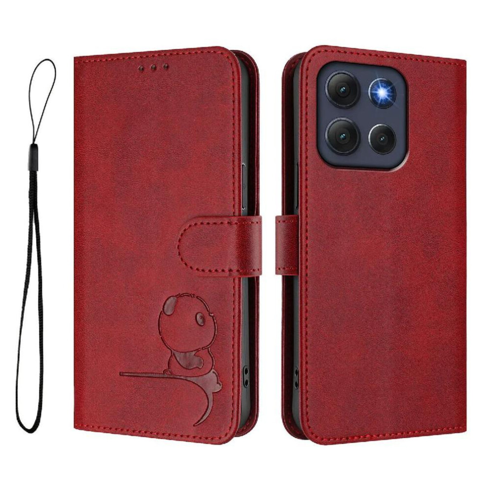 (Red) Phone Case For Motorola Moto G86 Card Slots Holder Kickstand Flip Folio Pu Leather Rfid Blocking Magnetic Red 764563696062