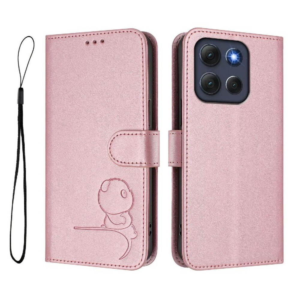 (Pink) Phone Case For Motorola Moto G86 Card Slots Holder Kickstand Flip Folio Pu Leather Rfid Blocking Magnetic Pink 764563696048