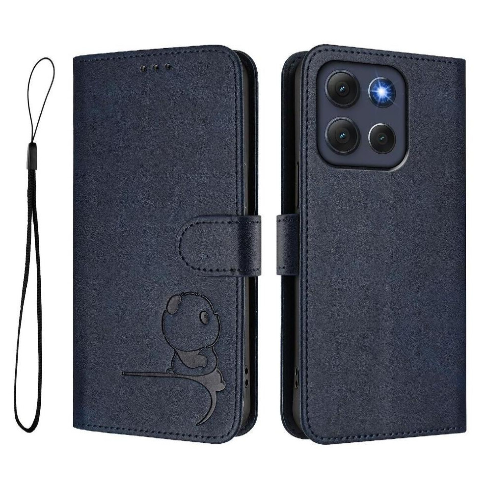 (Blue) Phone Case For Motorola Moto G86 Card Slots Holder Kickstand Flip Folio Pu Leather Rfid Blocking Magnetic Blue 764563696079