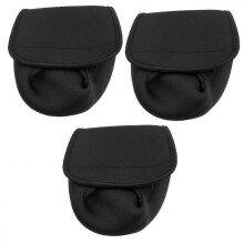 Reel Bag for Fishing Reels Protective Cover 13x13cmx3pcs Black X 3
