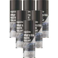 6 x 400ml Seal Black Sealant Spray Guttering Roof Window Pipes Soil