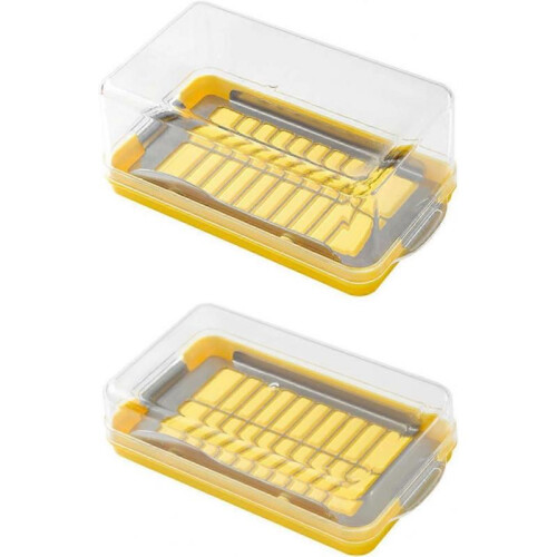 Efficient butter cutter storage box with transparent lid made of plastic 2