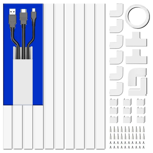 4M Electrical Cable Trunking, Cable Concealer on Wall for One Cord 1