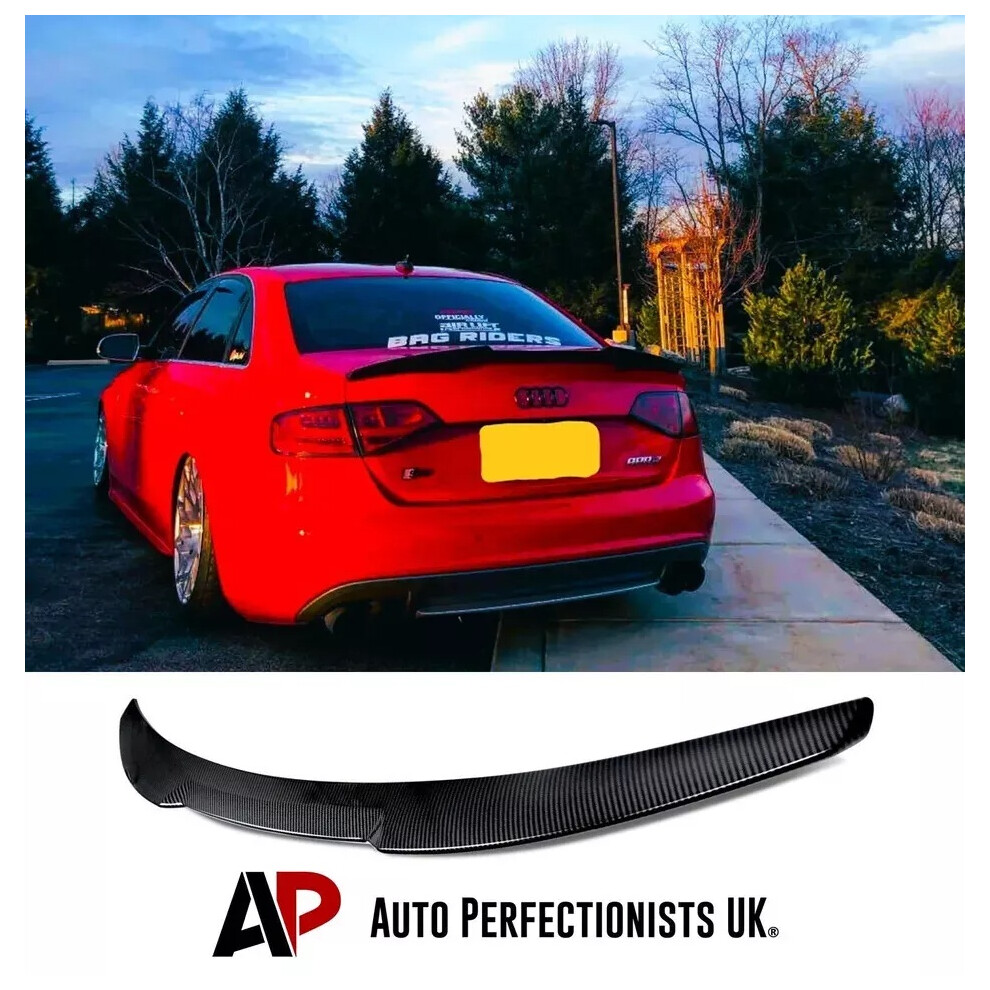 For Audi A4 B8 Carbon Fibre Rear M4 Style Boot Lip Spoiler Wing 2008-12 5061072661556