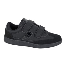(UK Size 6, Black) Dek REANA T802 Ladies Comfort Memory Foam Twin Strap Touch Fastening Retro Trainers