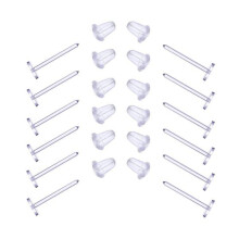 Elfstone 3 mm onzichtbare plastic oorbellen blanco pinnen Stud Tiny Head bevindingen DIY-benodigdheden (200 stuks / 100 paar)