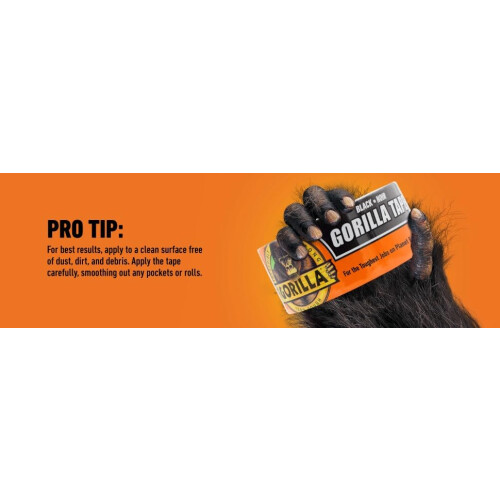 Gorilla Gorilla Tape, 3" Core, 1.88" x 10 yds, Μαύρο 2