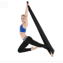 (Black) Aerial Yoga Hammock Premium Silk Swing Antigravity Belts