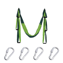 (Green atrovirens) 6 Handles Aerial Yoga Hammock Flying Swing Anti gravity Pilates Exercises Device