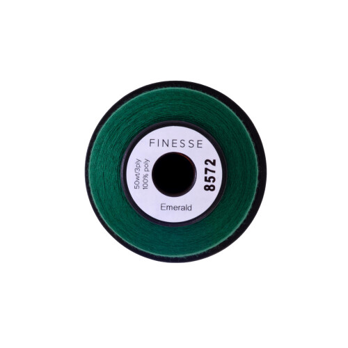 Finesse Thread Solid Colors | 100% Polyester  3ply  50wt | Thread Cones | 100% Polyester Thread for Quilting and Sewing (Emerald  1 100 Yards) 2