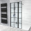 NES Home Nes Home Black Grid 700mm Shower Screen 8mm Tempered Glass With 300mm Return Panel 4