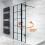 NES Home Nes Home Black Grid 700mm Shower Screen 8mm Tempered Glass With 300mm Return Panel 5