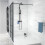 NES Home Nes Home Black Grid 700mm Shower Screen 8mm Tempered Glass With 300mm Return Panel 6