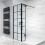 NES Home Nes Home Black Grid 700mm Shower Screen 8mm Tempered Glass With 300mm Return Panel 2