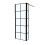 NES Home Nes Home Black Grid 700mm Shower Screen 8mm Tempered Glass With 300mm Return Panel 10