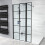 NES Home Nes Home Black Grid 800mm Shower Screen 8mm Tempered Glass With 300mm Return Panel 1
