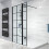 NES Home Nes Home Black Grid 800mm Shower Screen 8mm Tempered Glass With 300mm Return Panel 5