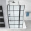 NES Home Nes Home Black Grid 800mm Shower Screen 8mm Tempered Glass With 300mm Return Panel 7