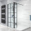 NES Home Nes Home Black Grid 800mm Shower Screen 8mm Tempered Glass With 300mm Return Panel 2