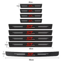 (9PCS) Carbon Fiber Car Sticker Protector Strip Auto Door Sill Waterproof Protect Film For Ford ST Fiesta