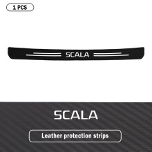 (1pcs for Scala) Carbon Fiber Car Rear Trunk Door Sill Bumper Guard Stickers for Skoda Vrs Fabia Kamiq